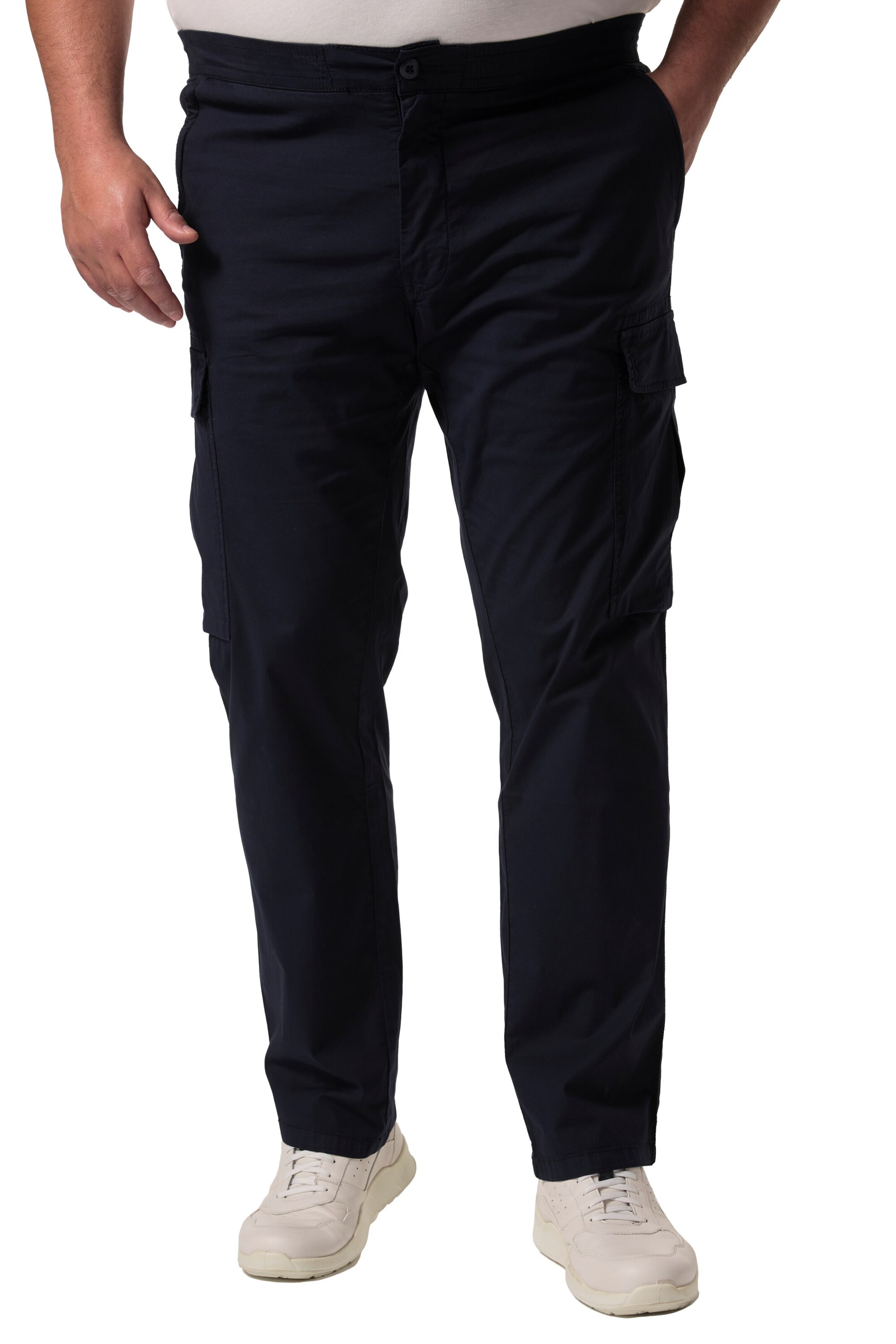 Men Plus Regular Cargo Pants in Blue: front
