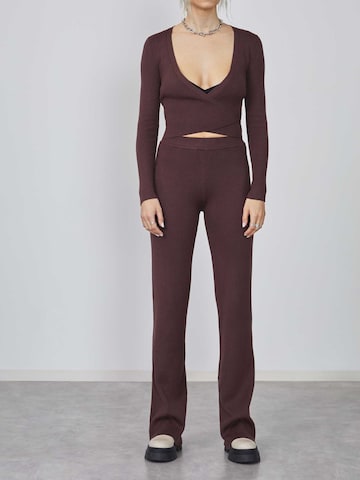 LeGer by Lena Gercke Flared Pants 'Fray' in Brown: front