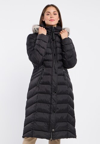Barbara Lebek Winter Coat in Black: front