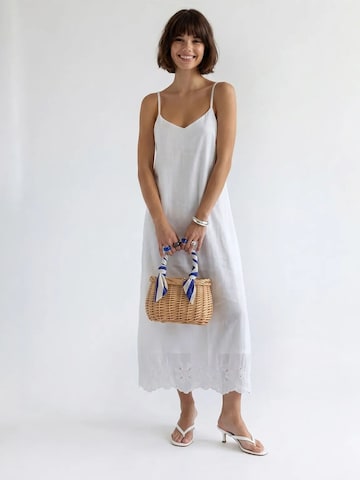 MixRay - Vestido de verão 'Midi' em branco