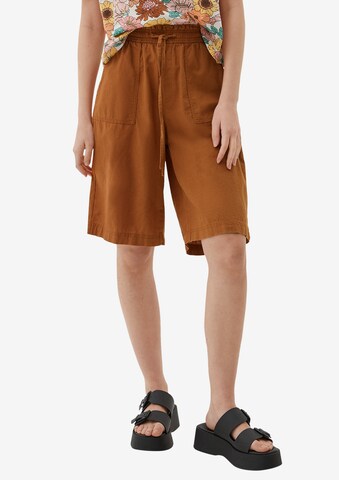 QS Loose fit Pants in Brown: front