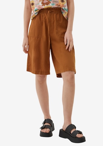 QS Loose fit Pants in Brown: front