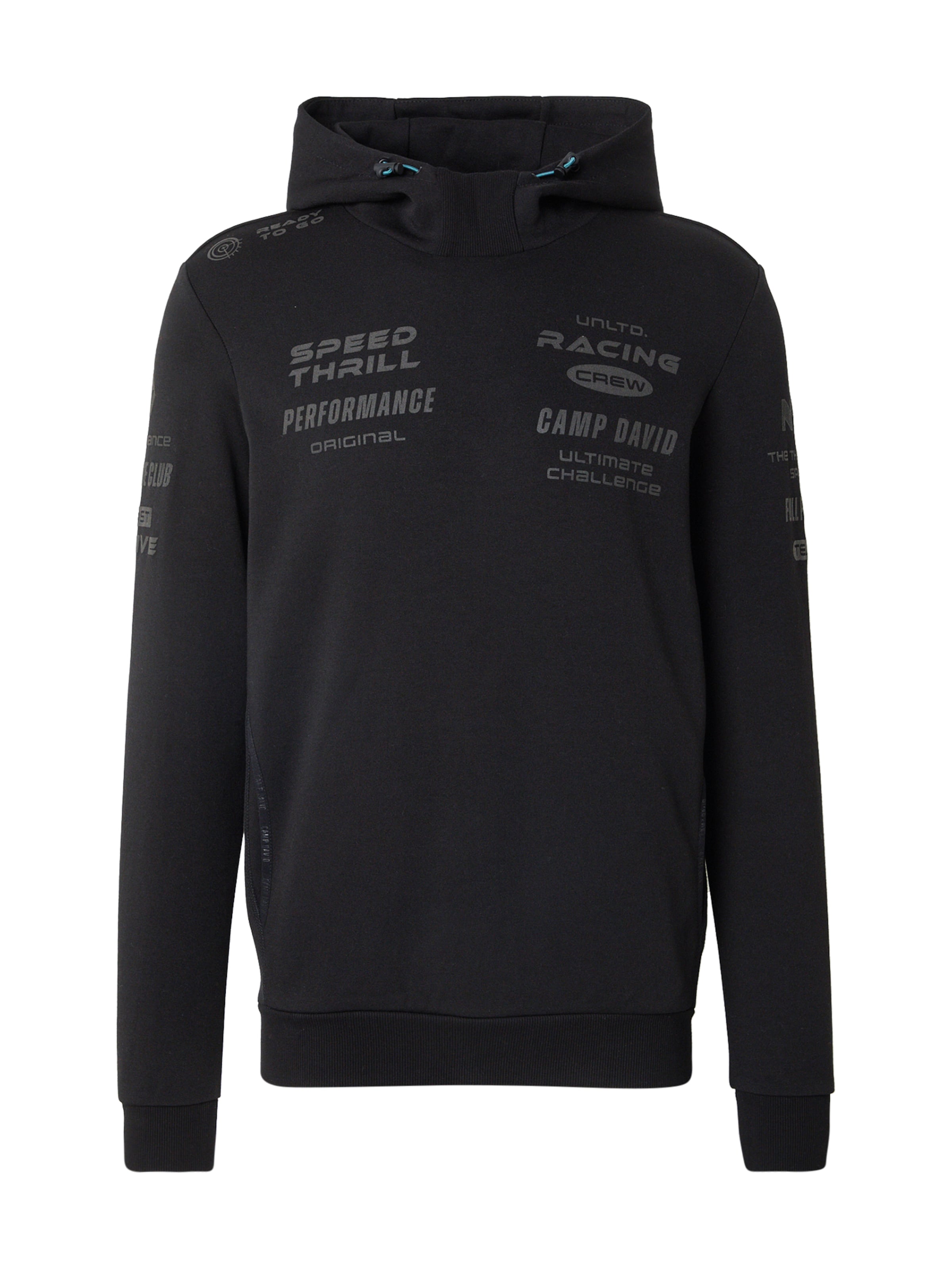 CAMP DAVID Μπλούζα φούτερ σε μαύρο: μπροστά