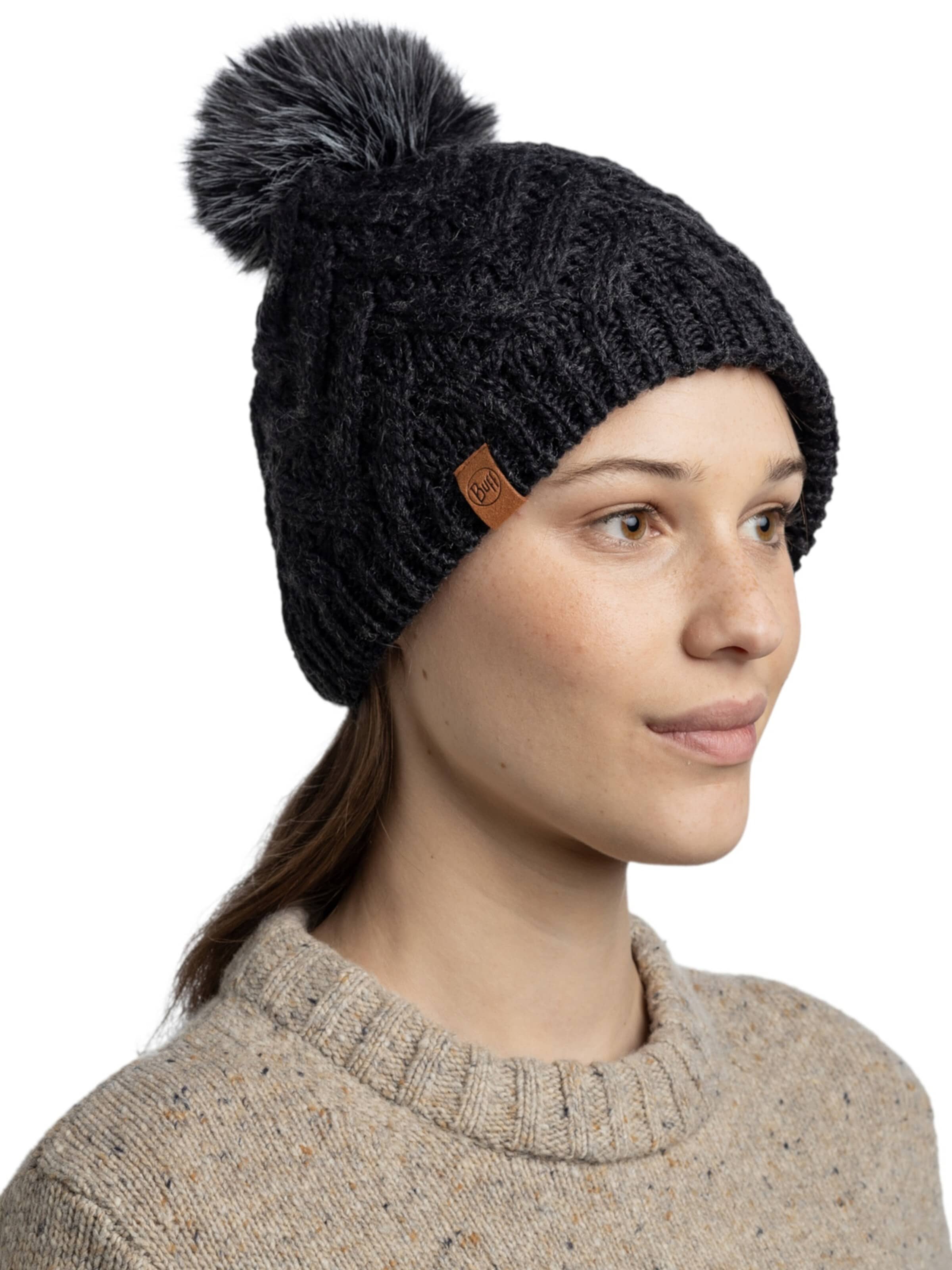 Bonnet 'Buff Knitted Fleece Caryn Beanie' BUFF en noir