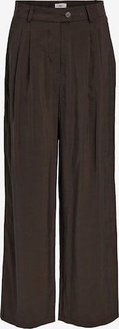 OBJECT Wide leg Pleat-Front Pants 'SY' in Brown: front