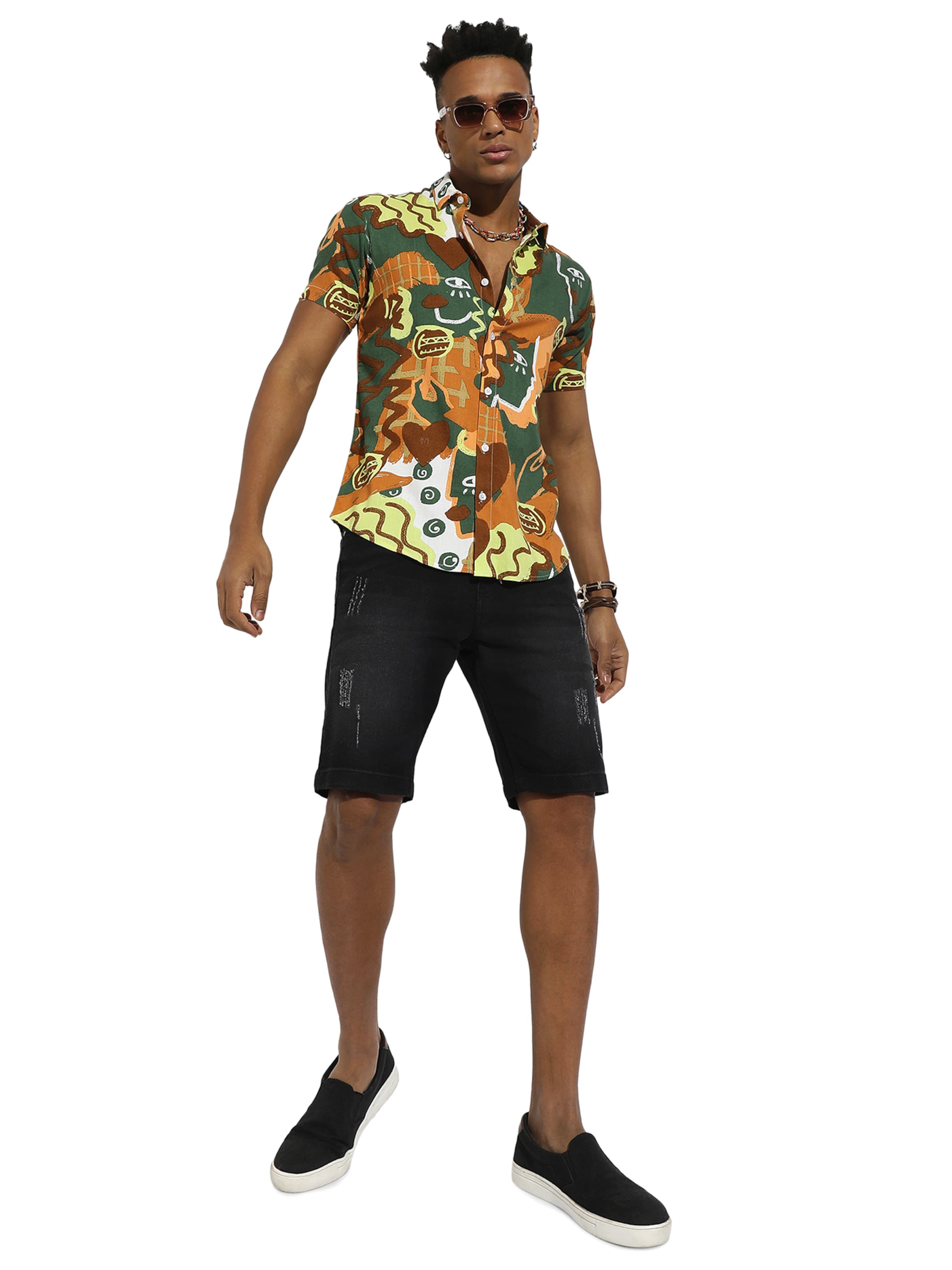 Campus Sutra Regular fit Button Up Shirt 'Dax' in Mixed colors