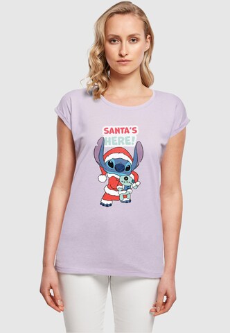 ABSOLUTE CULT T-Shirt 'Lilo And Stitch - Santa Is Here' in Lila: predná strana