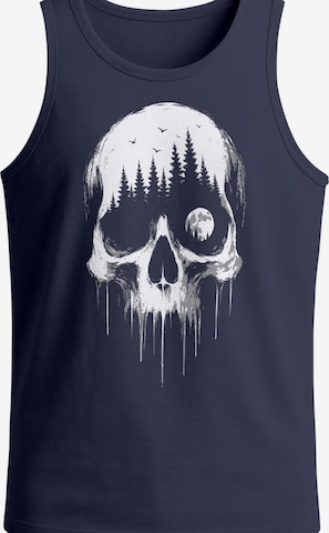 Neverless Shirt 'Skull Hiking' in Blue: front