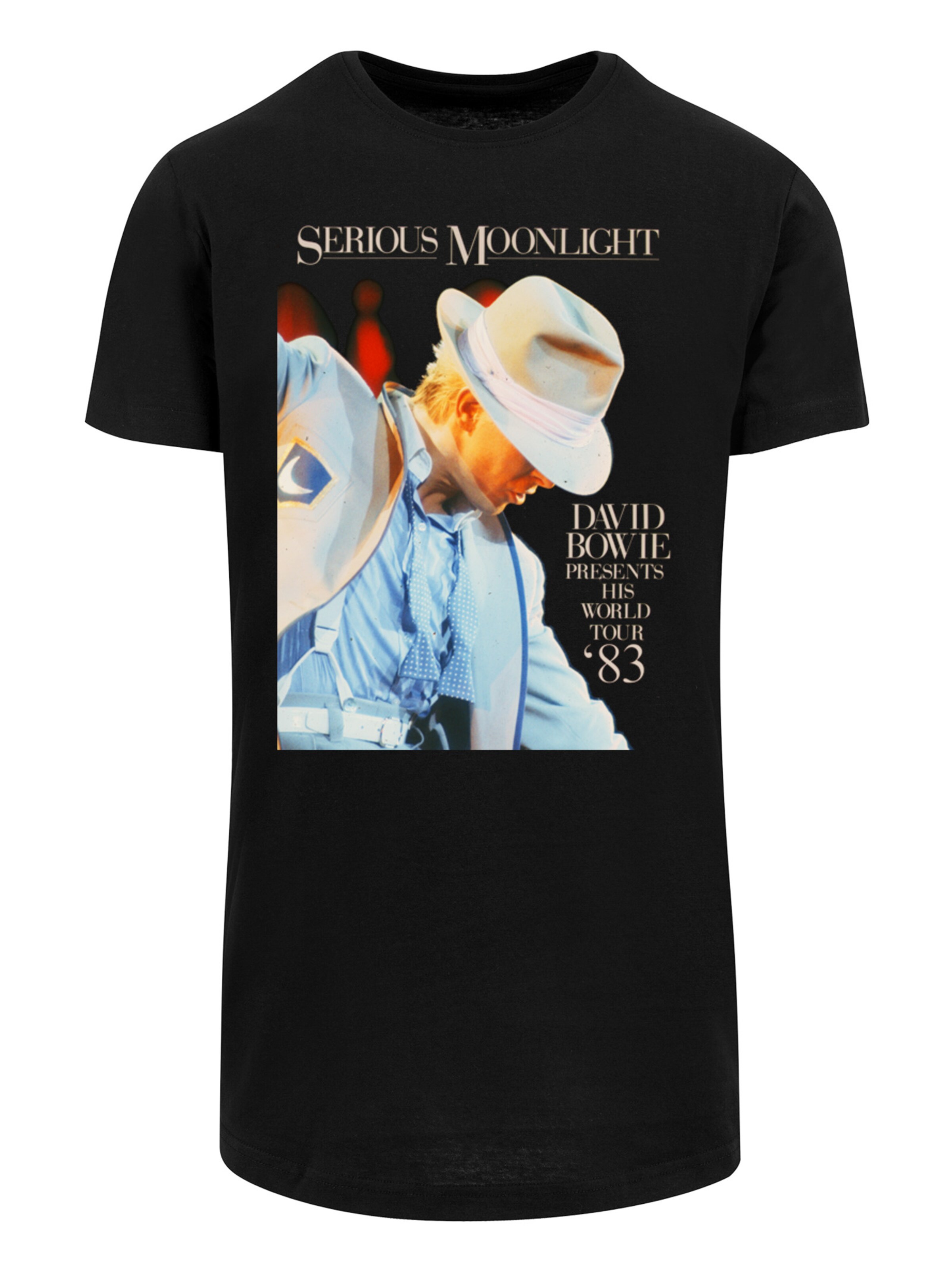 F4NT4STIC T-Shirt 'David Bowie Serious Moonlight' in Schwarz: Vorderseite