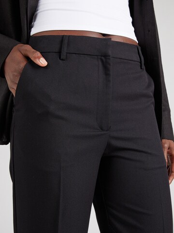 Monki Regular Trousers with creases in Black