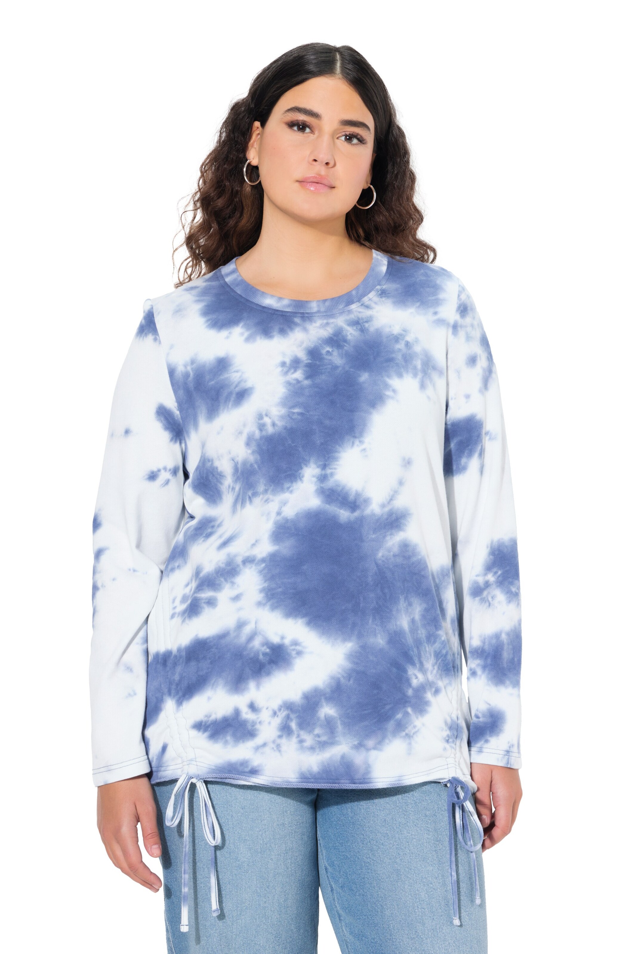 Ulla Popken Sweatshirt in Blauw: voorkant