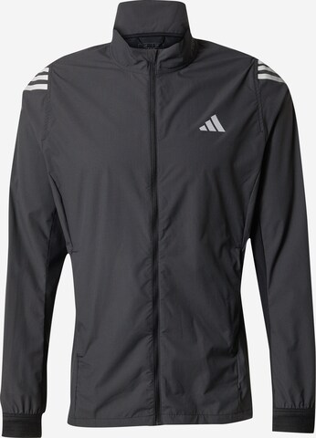 ADIDAS PERFORMANCE Athletic Jacket 'Run Icons' in Black: front