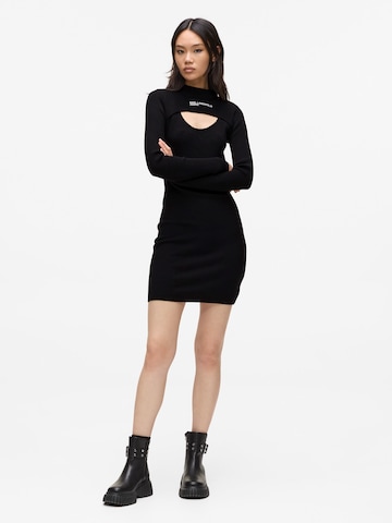 KARL LAGERFELD JEANS Knit dress in Black: front