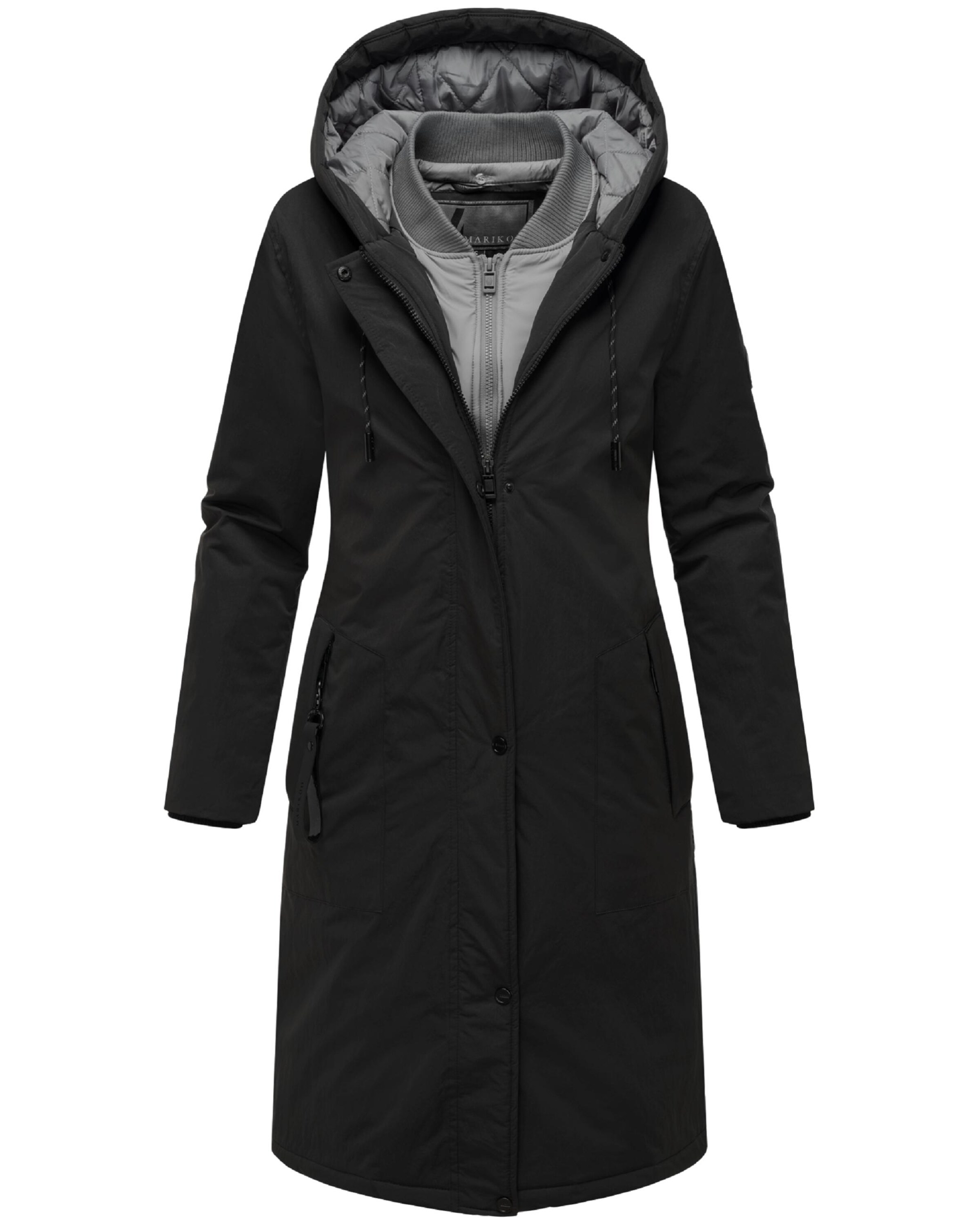 Palton de primăvară-toamnă de la MARIKOO pe negru