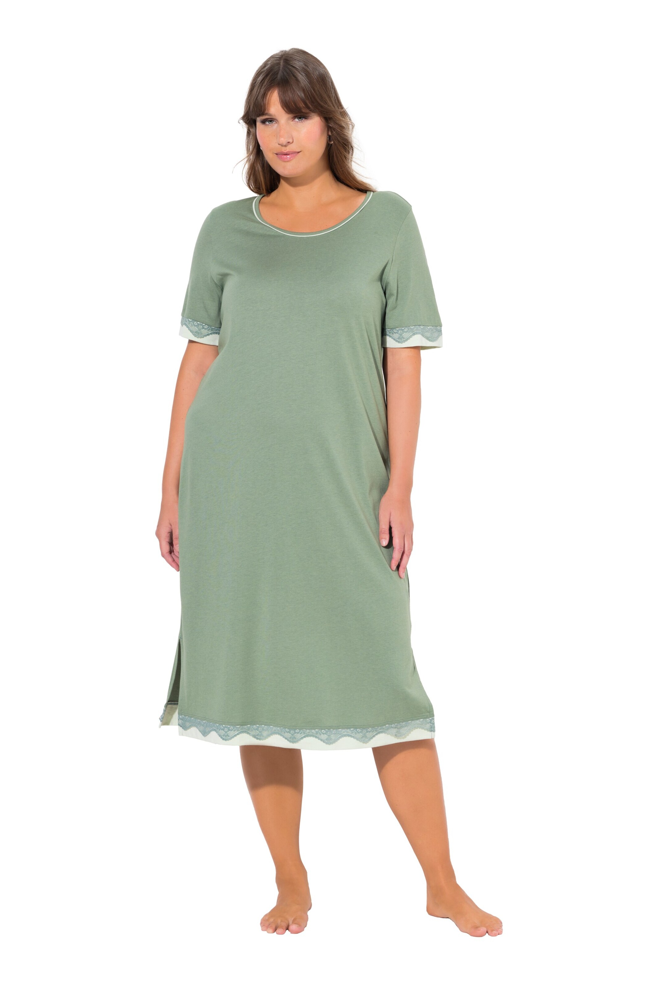 Ulla Popken Nightgown in Green: front