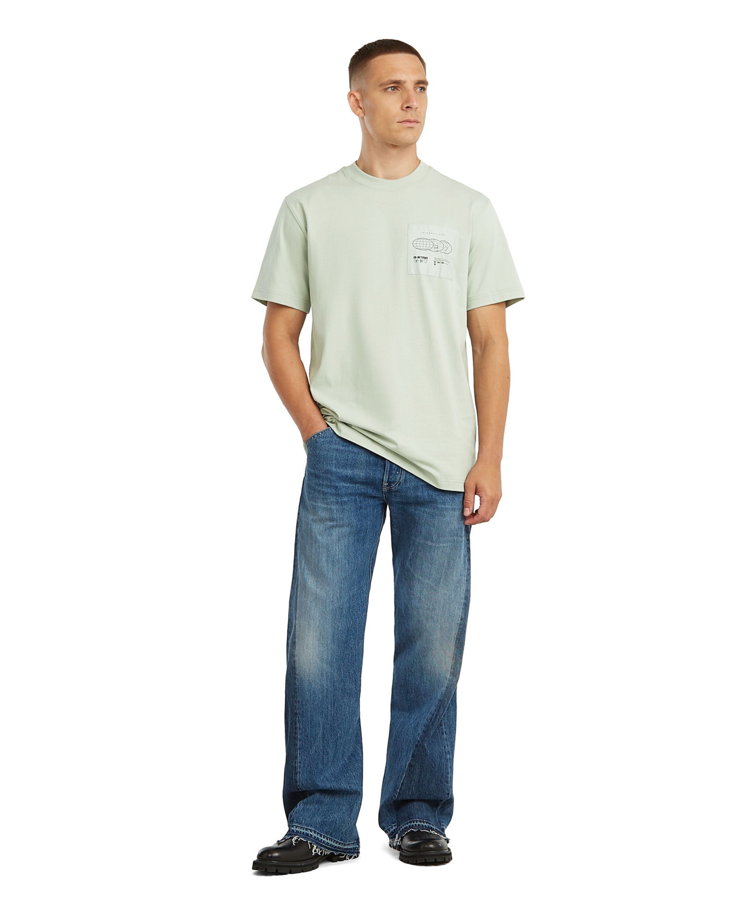 G-STAR Shirt 'Applique Graphic T-Shirt' in Groen