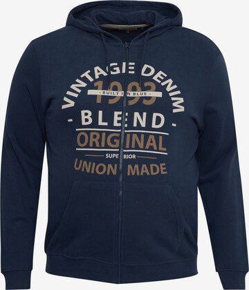 Blend Big Zip-Up Hoodie in Blue: front