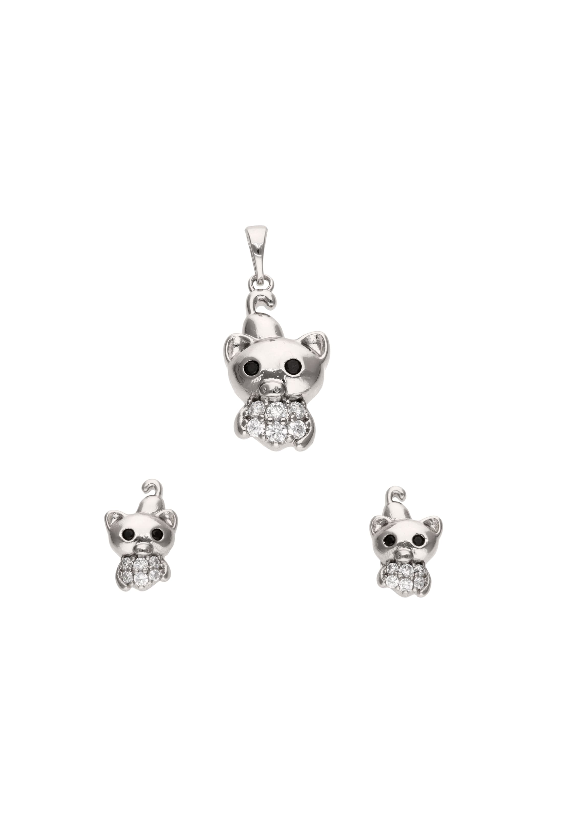 MYMO Jewelry set in Silver: front