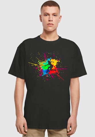 Merchcode T-Shirt 'Color Splash Player' in Schwarz: predná strana