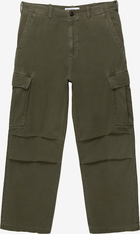 Largi Pantaloni cu buzunare de la Pull&Bear pe verde: față