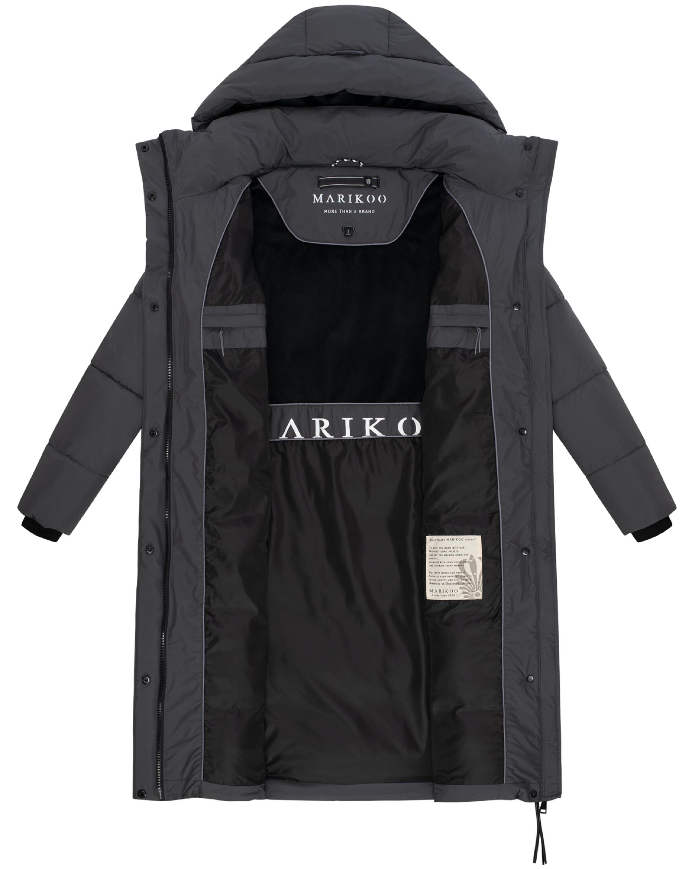 MARIKOO Winter Coat 'Chumanii XVI' in Grey