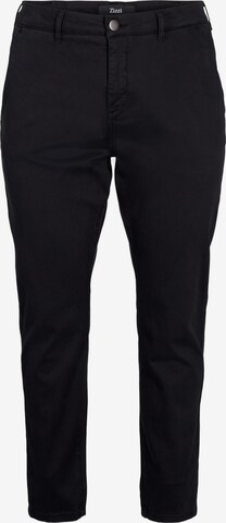 Zizzi Дънки Tapered Leg Панталон Chino 'Jdarla' в черно: отпред