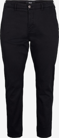 Zizzi - Tapered Calças chino 'Jdarla' em preto: frente