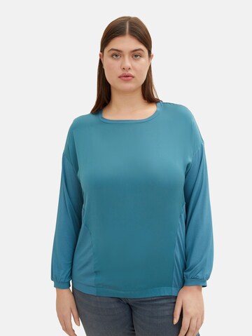 Tom Tailor Women + Shirt in Blauw: voorkant