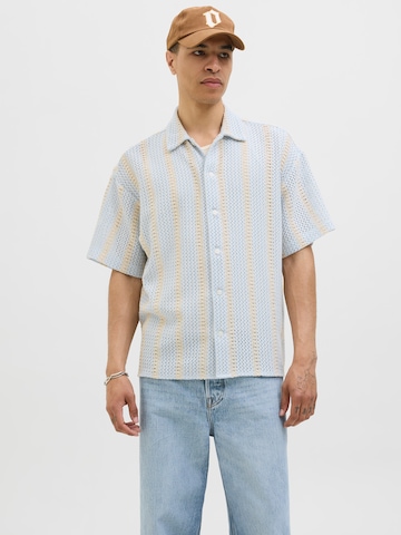 JACK & JONES Comfort fit Button Up Shirt 'JORBellagio' in Blue: front