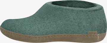 Glerups Slipper 'Ledersohle' in Green: front