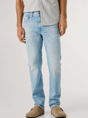Coupe slim Jean Pepe Jeans en bleu : devant