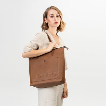 Farmhood Shopper in Bruin: voorkant
