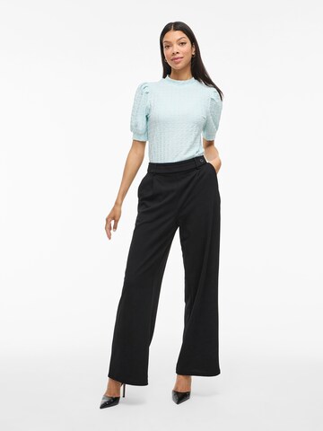 VILA - Pierna ancha Pantalón plisado en negro