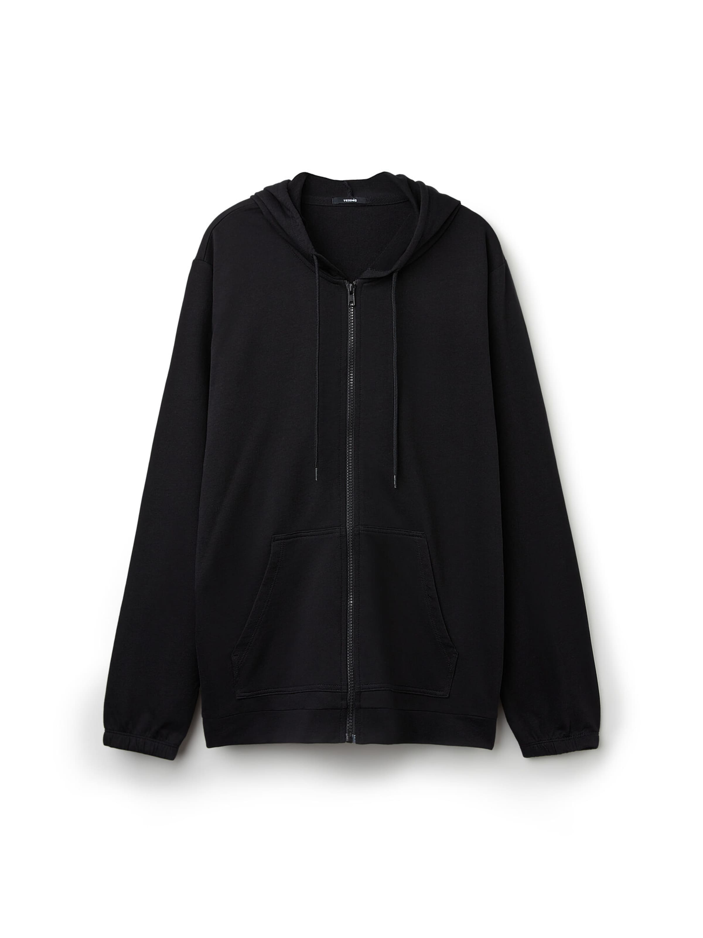 Tezenis Zip-Up Hoodie in Black: front