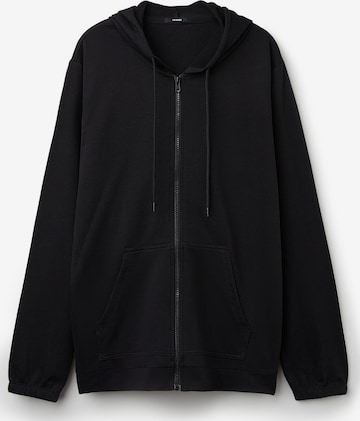 Tezenis Zip-Up Hoodie in Black: front
