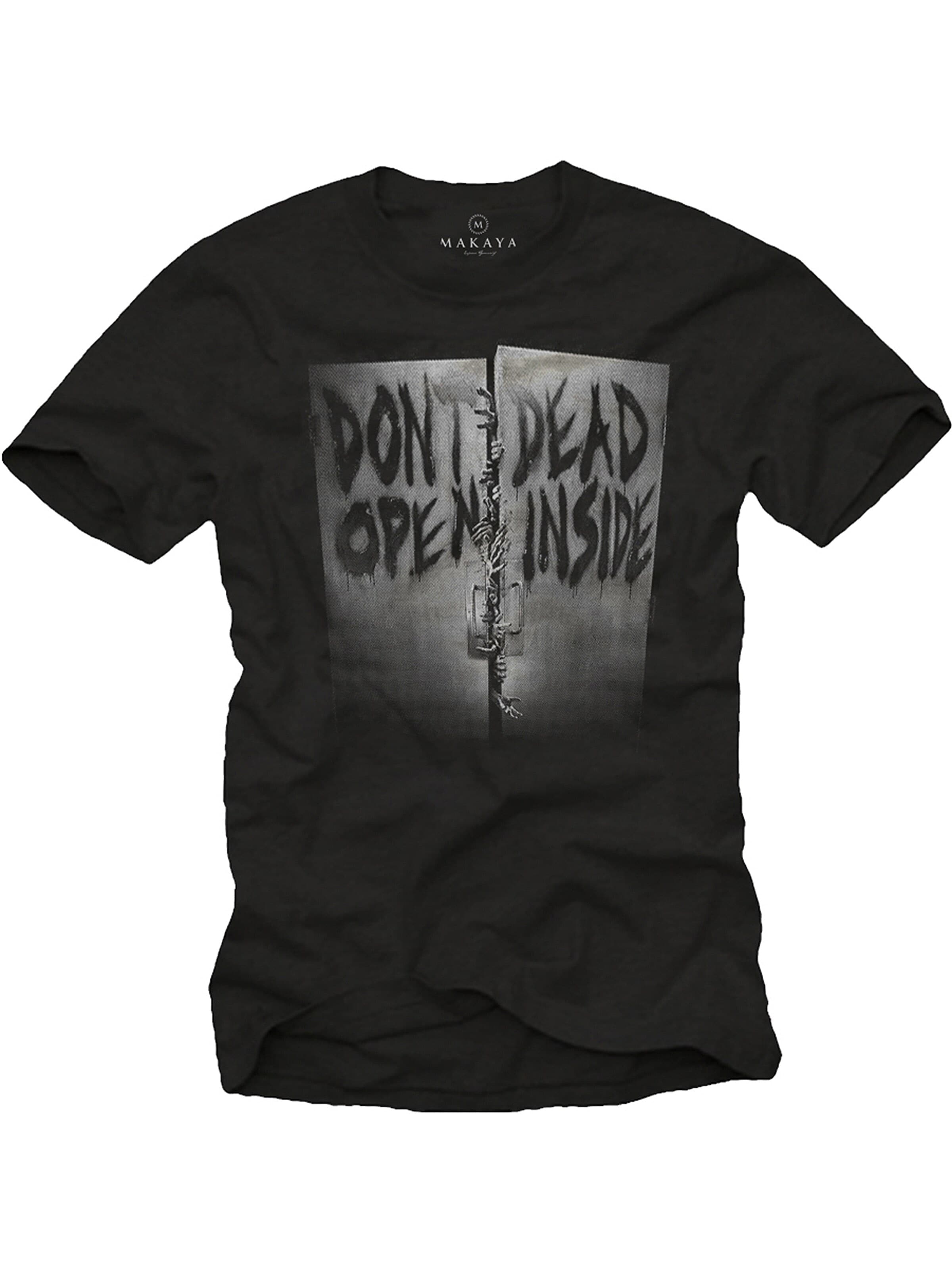 MAKAYA Shirt 'Don´t open dead inside' in Black: front