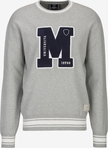 19V69 ITALIA Pullover 'Anteo College' in Grau: Vorderseite