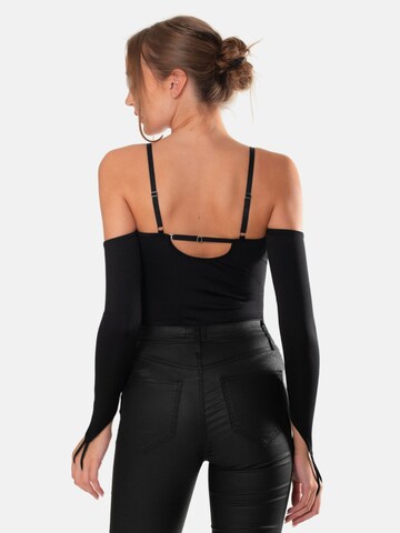 OW Collection Shirt Bodysuit 'MATILDA' in Black