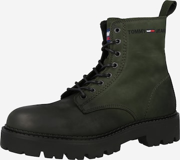 Tommy Jeans Lace-Up Boots in Green: front