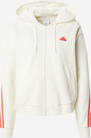 ADIDAS SPORTSWEAR - Sudadera con cremallera deportiva 'FI 3S' en blanco: frente