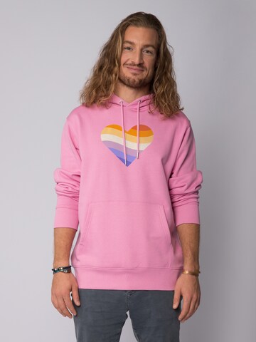 Felpa ' Rainbow Heart ' di Watapparel in rosa: frontale