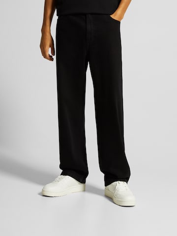 Bershka Wide Leg Jeans in Schwarz: predná strana