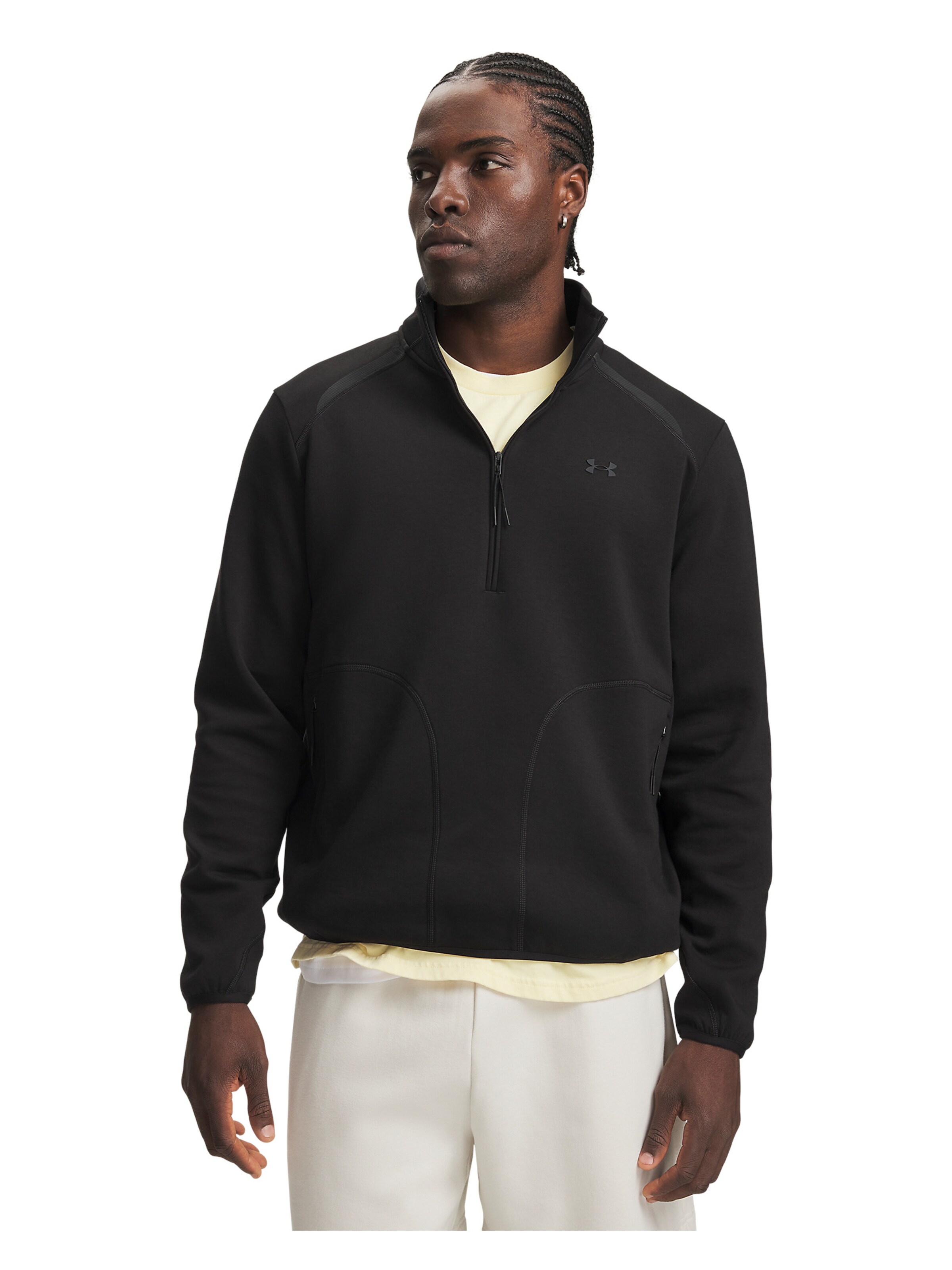 UNDER ARMOUR Sportsweatshirt 'Unstoppable Flc' in Zwart: voorkant