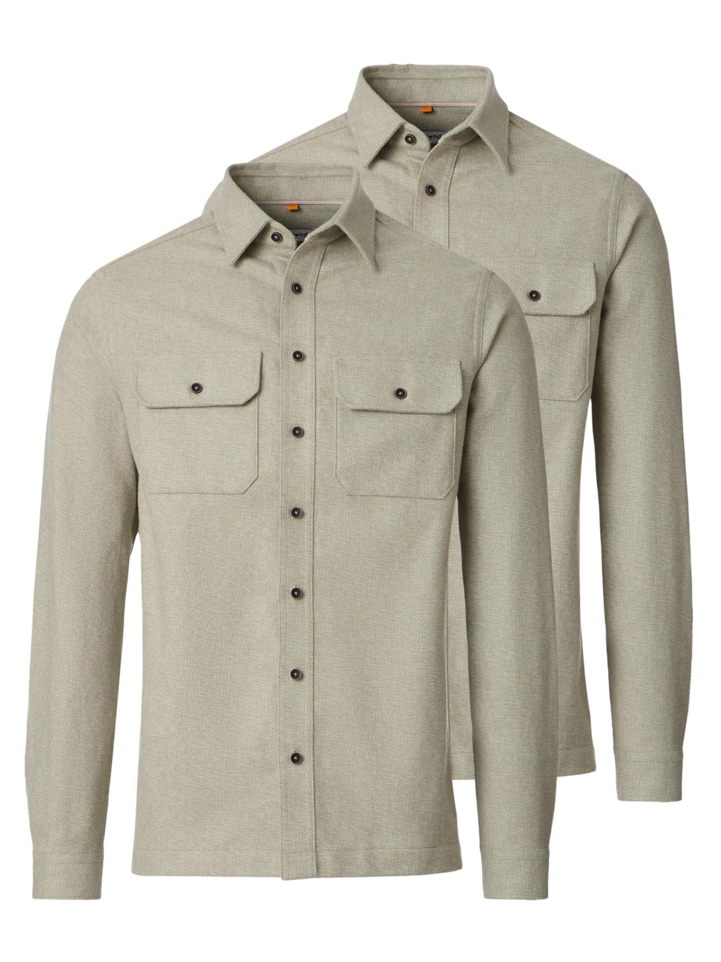 redmond Regular fit Overhemd 'Basic' in Beige: voorkant