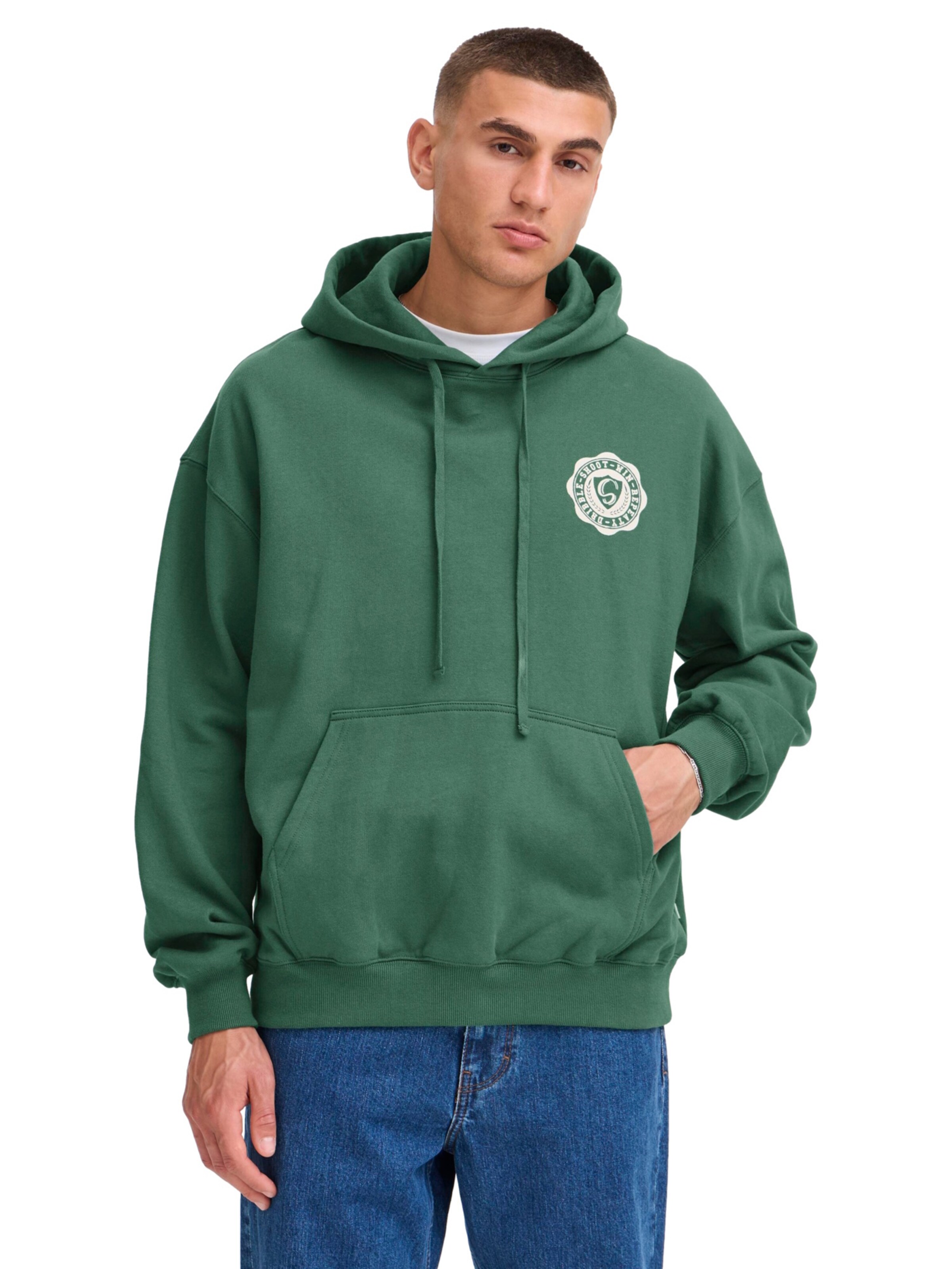 !Solid Sweater in Green: front