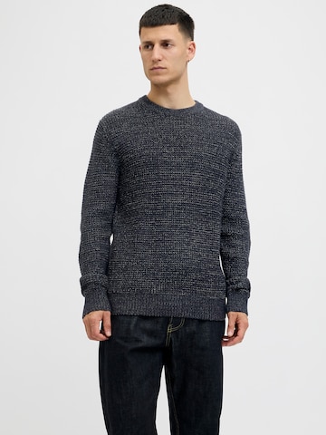 Pulover 'JJGLOBAL' de la JACK & JONES pe albastru: față