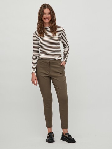 VILA Slim fit Pants 'Tylor' in Brown