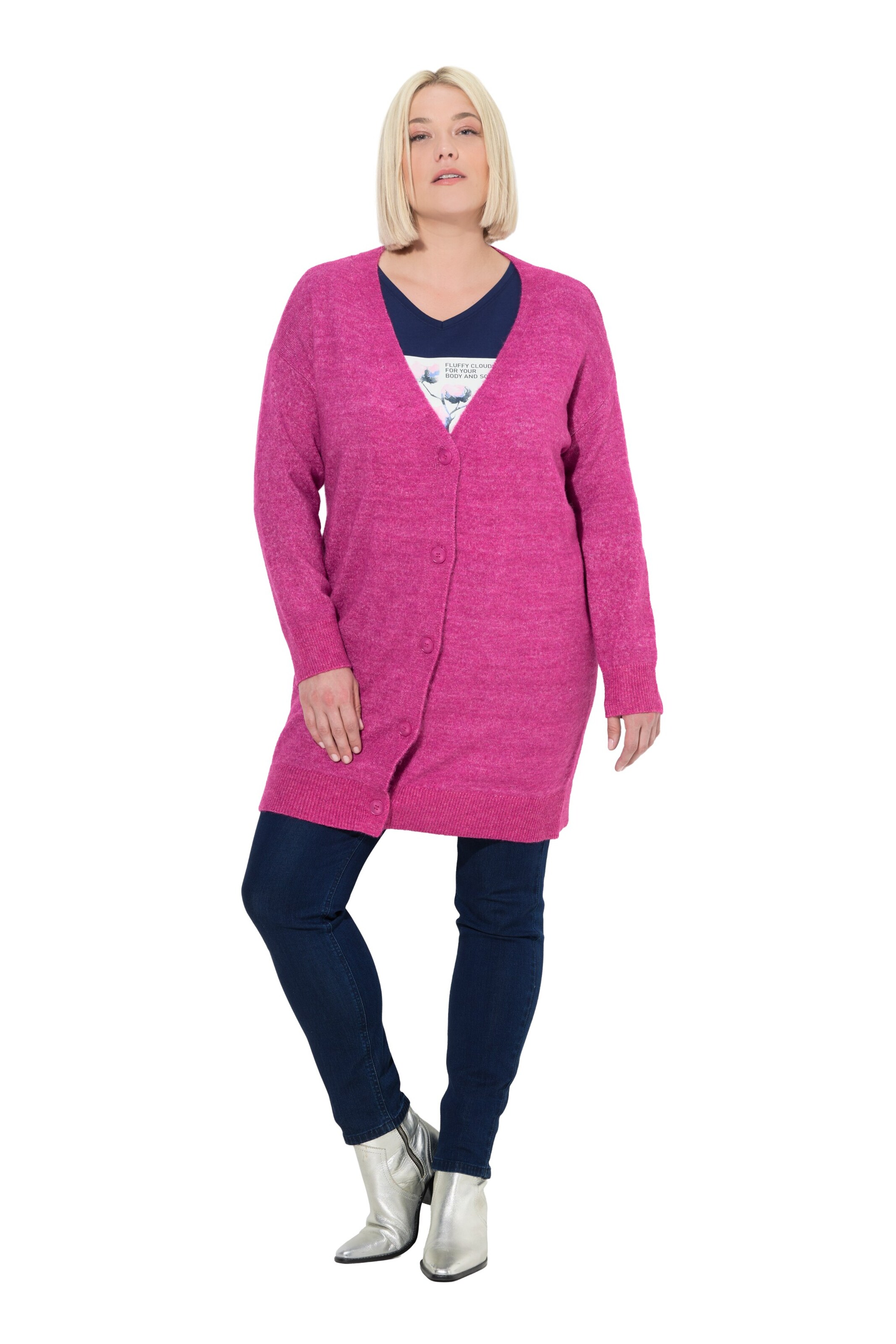 Ulla Popken Gebreid vest in Roze