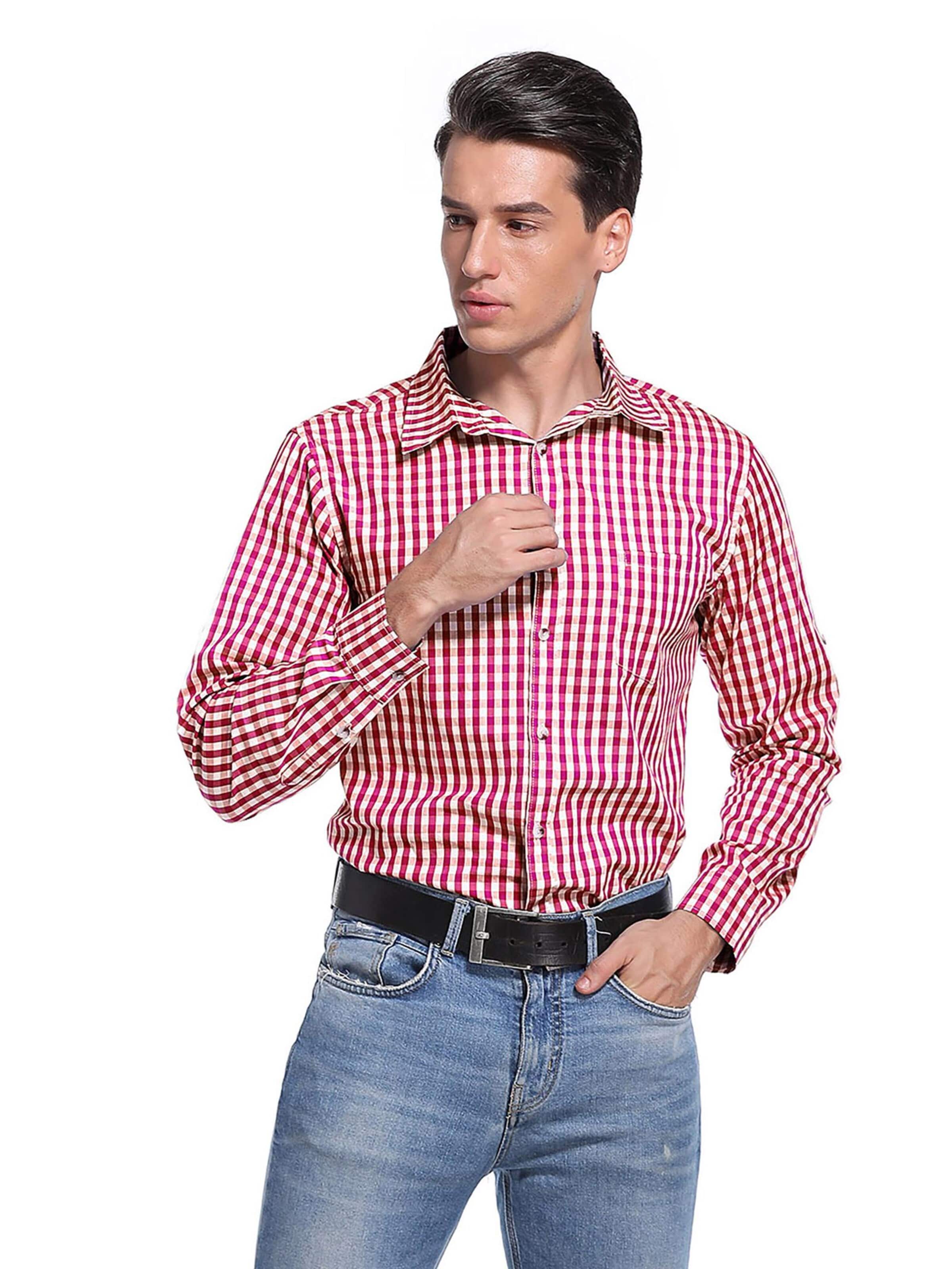 Yesfashion Regularny krój Koszulka ludowa w kolorze czerwony