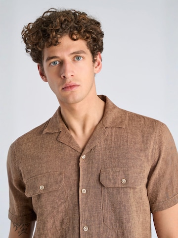 Lindbergh Regular fit Overhemd in Bruin